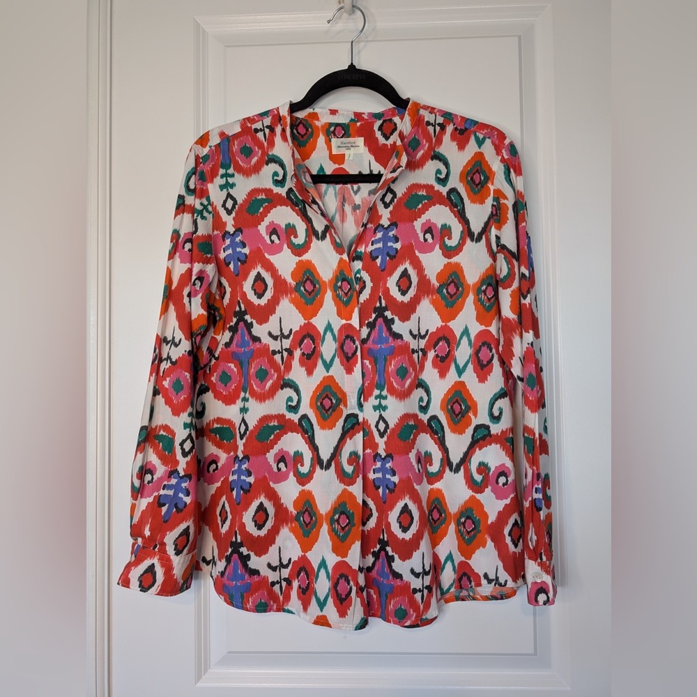 Hartford Alternative Classics Bohemian Chic Printed Shirt Cotton Size 2
